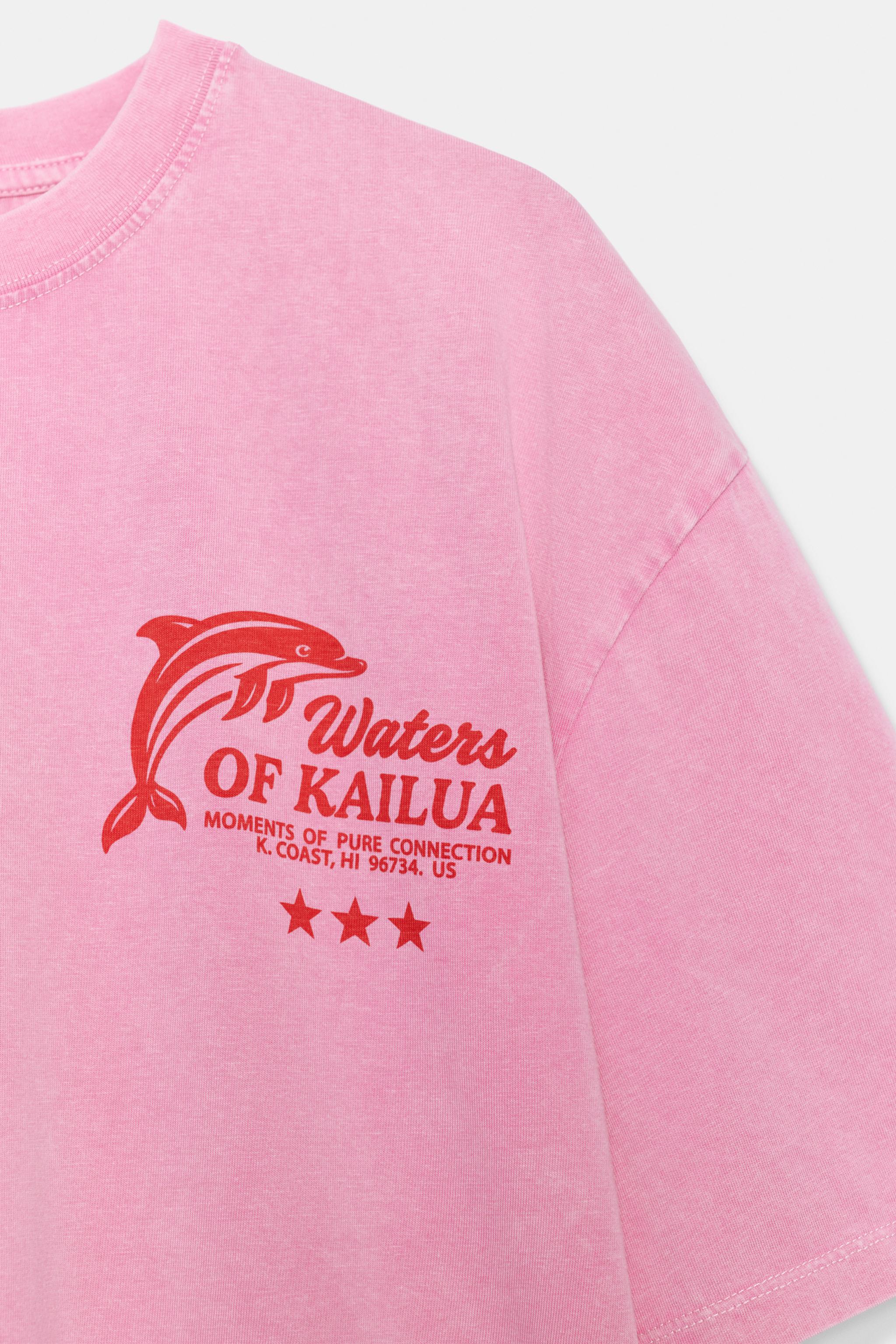 WASHED EFFECT TEXT T-SHIRT